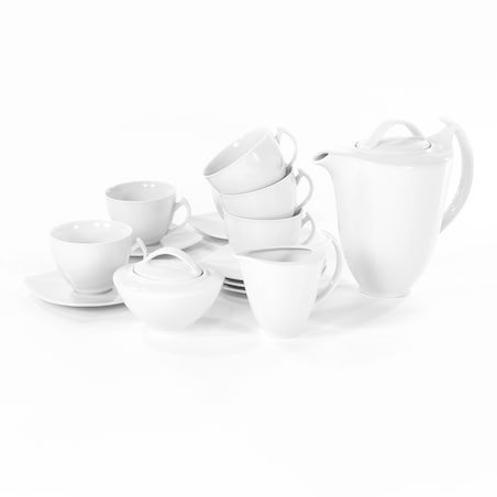Garnitur do kawy dla 12 osób 27 el. Akcent Biały C000
