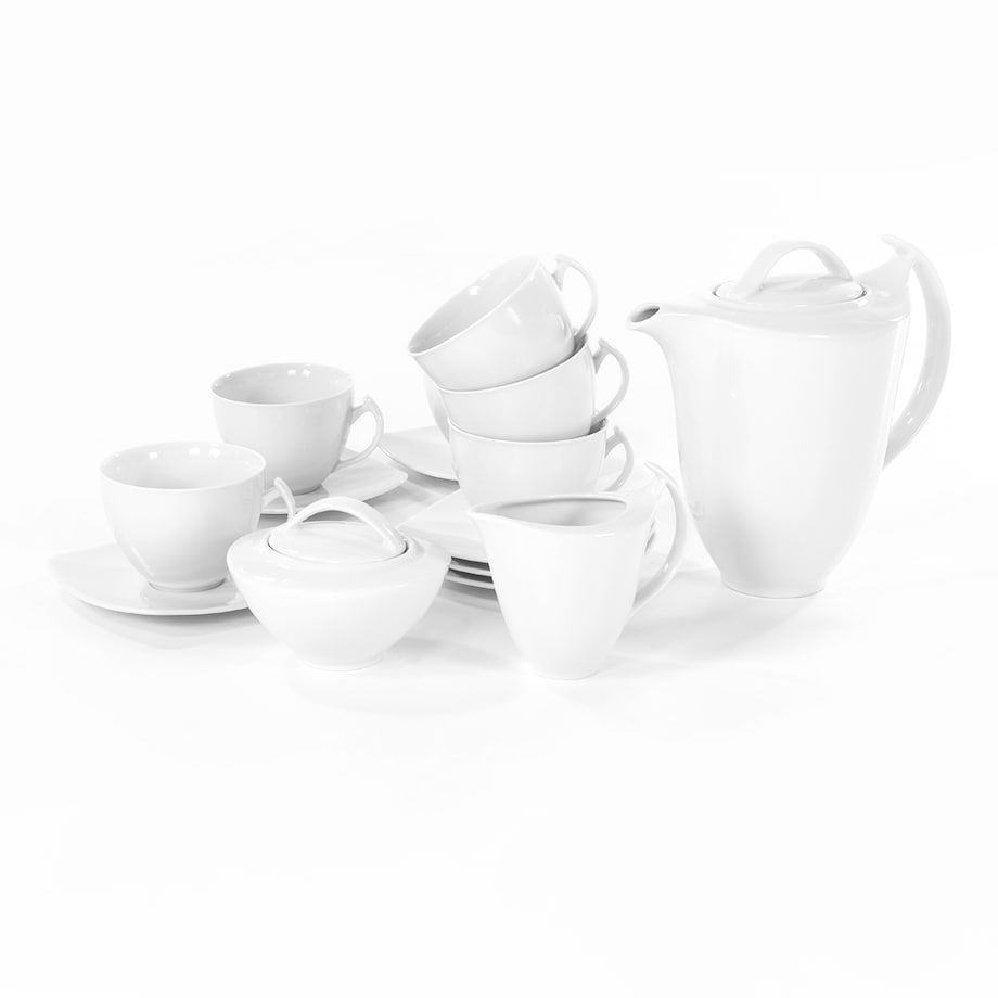 Garnitur do kawy dla 12 osób 27 el. Akcent Biały C000
