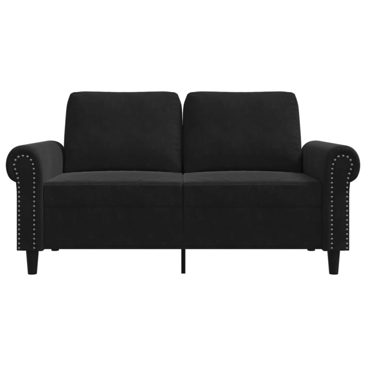 vidaXL Sofa 2-osobowa, czarna, 120 cm, tapicerowana aksamitem