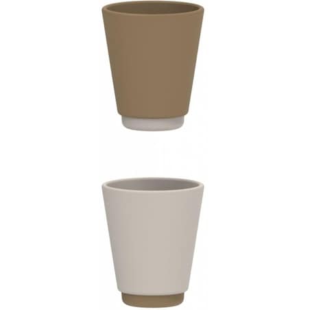 Liewood - Silikonowe kubki Rachel 2-pak - Oat/sandy mix