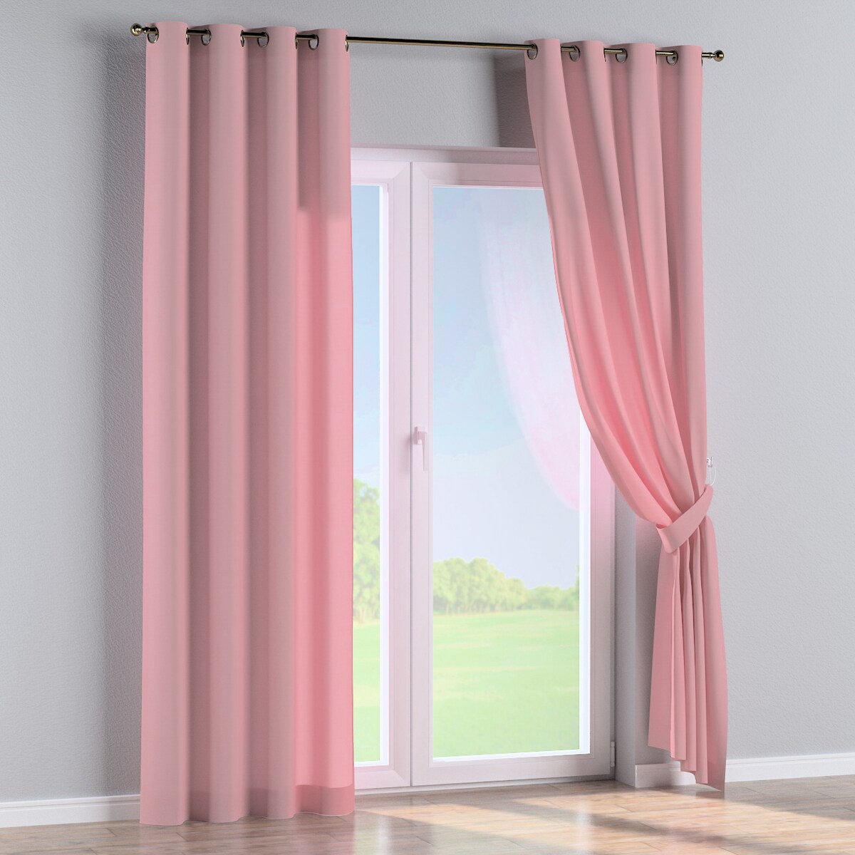 Zasłona na kółkach 1 szt. 130x245 brudny róż