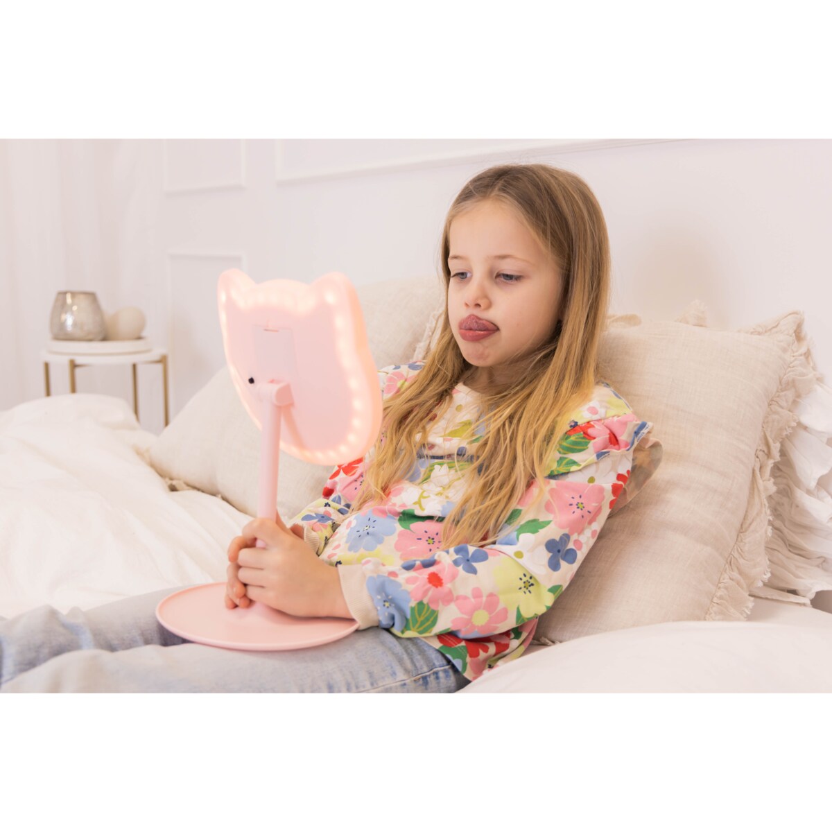 INNOGIO GIOPERFECT Pink Heart lusterko kosmetyczne z podświetleniem LED