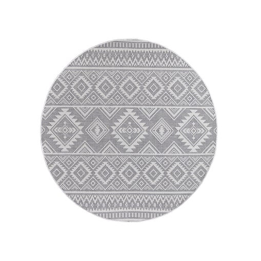 Dywan okrągły na zewnątrz i do wnętrz boho Paloa 35220 Antracyt 200x200