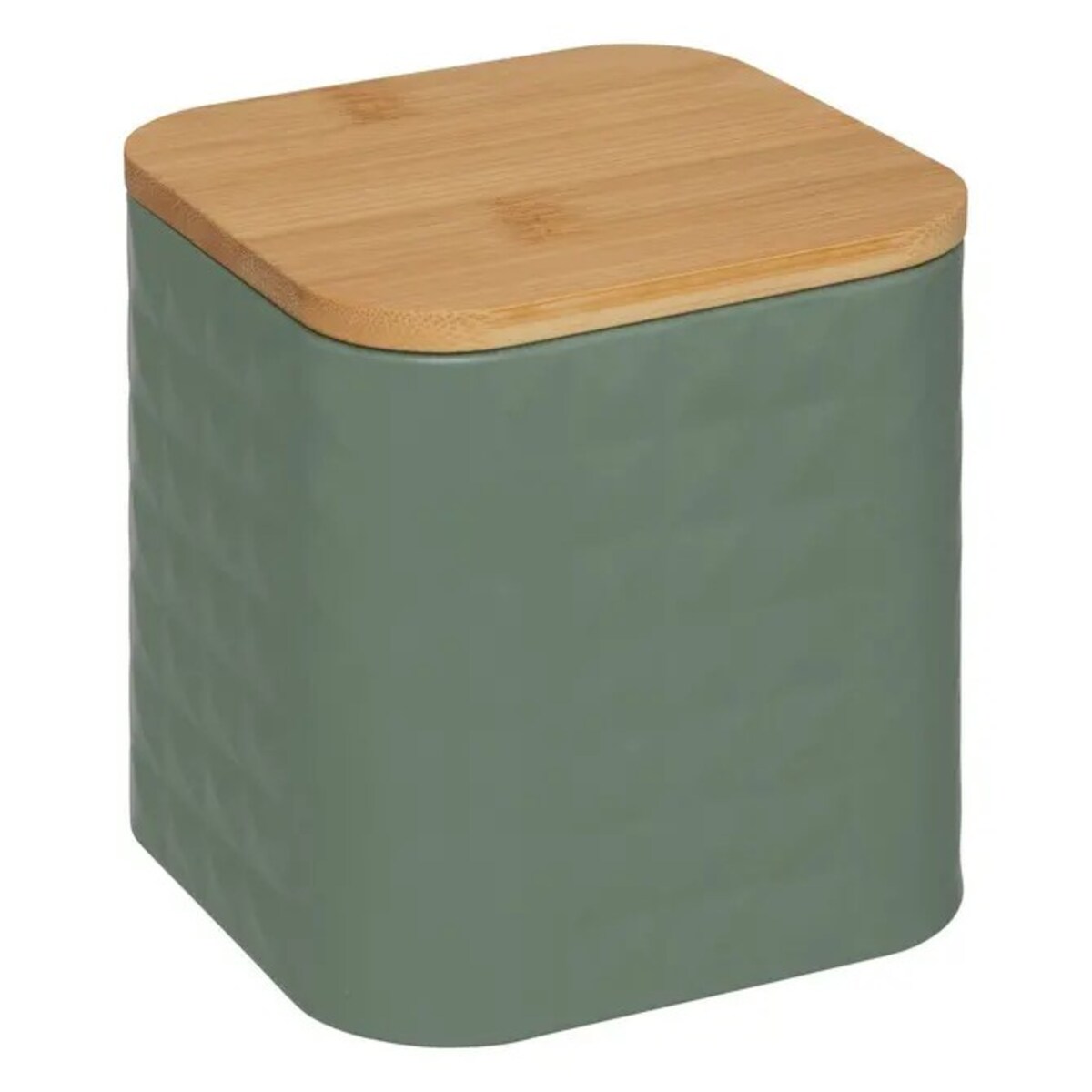 Pojemnik metalowy z bambusową pokrywą, EXTRA, 1.2 L, zielony