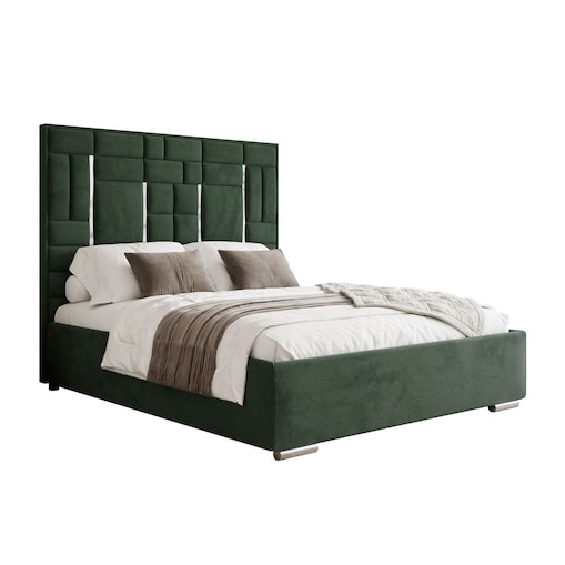 Łóżko tapicerowane BRIGITTE SILVER, pojemnik na pościel, s34, 180x200, Element 12