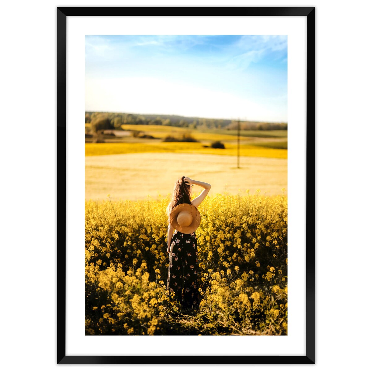 Ramka na zdjęcia 50x70 cm czarna rama MDF z plexi do powieszenia pion poziom klasyczna ramka prostokątna