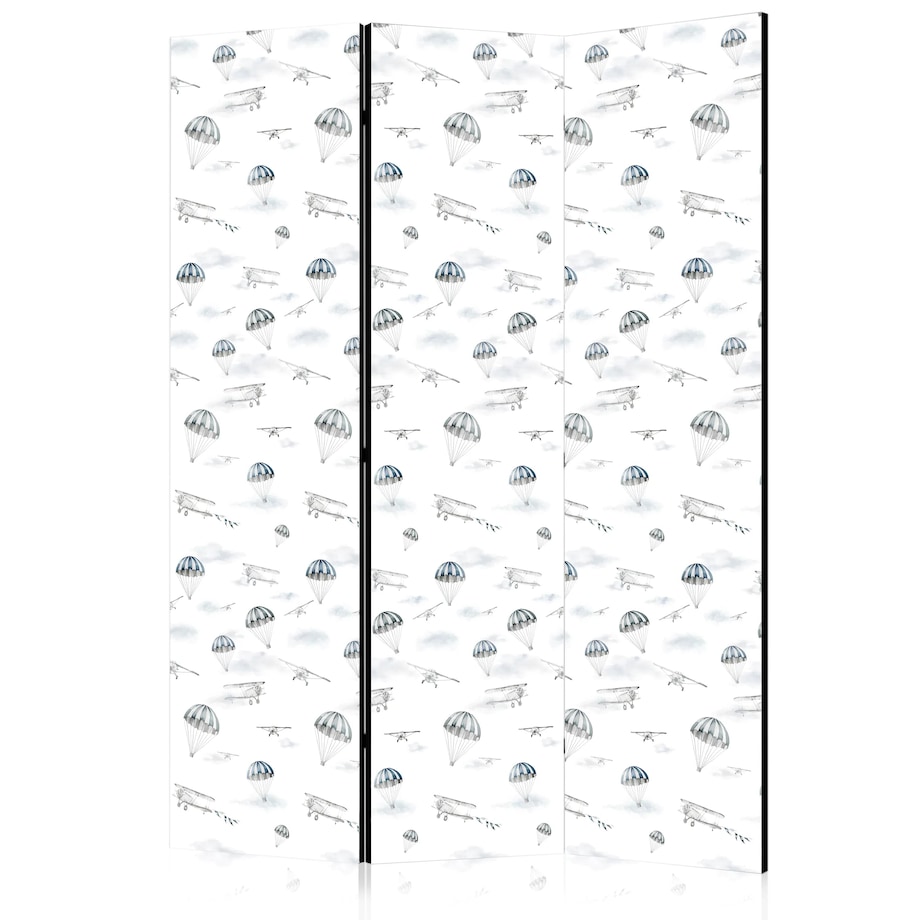 Parawan dwustronny Dla dzieci 135x172 cm 3-częściowy czarny