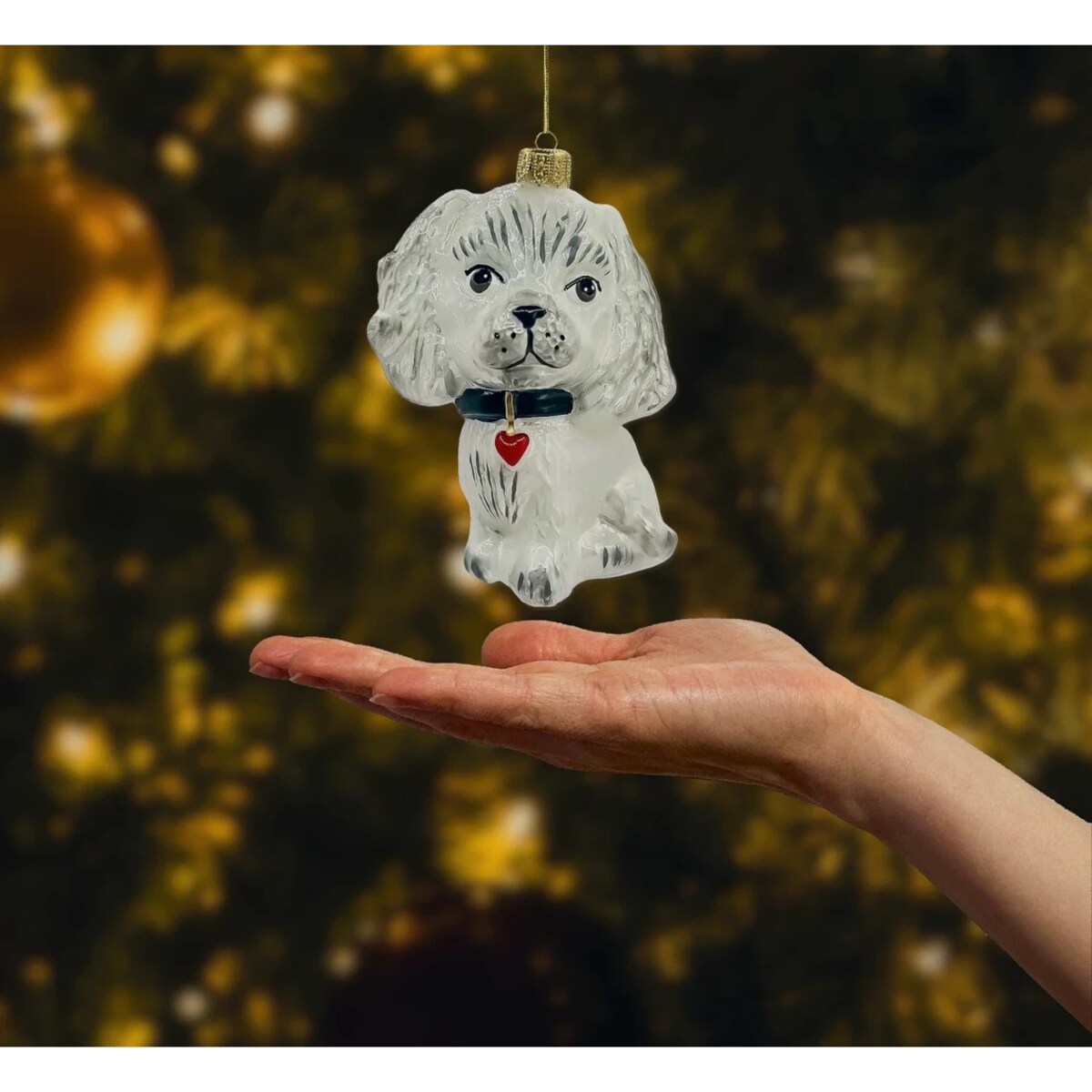 Bombka choinkowa: Biały Piesek