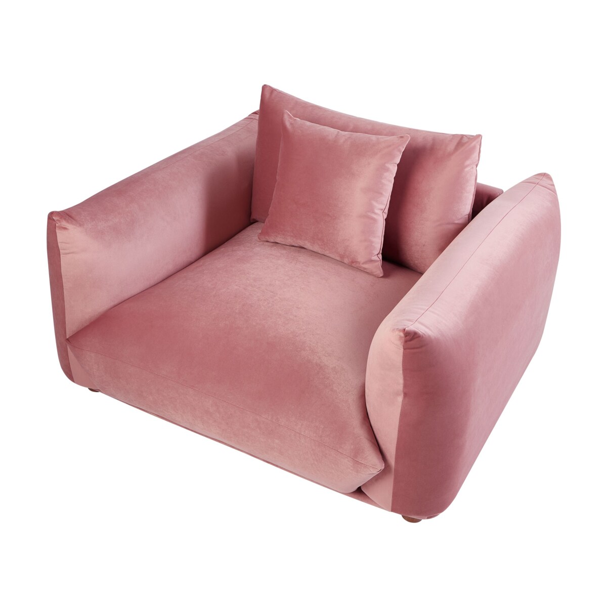 Zestaw wypoczynkowy 5-osobowy welurowy różowy LUVOS