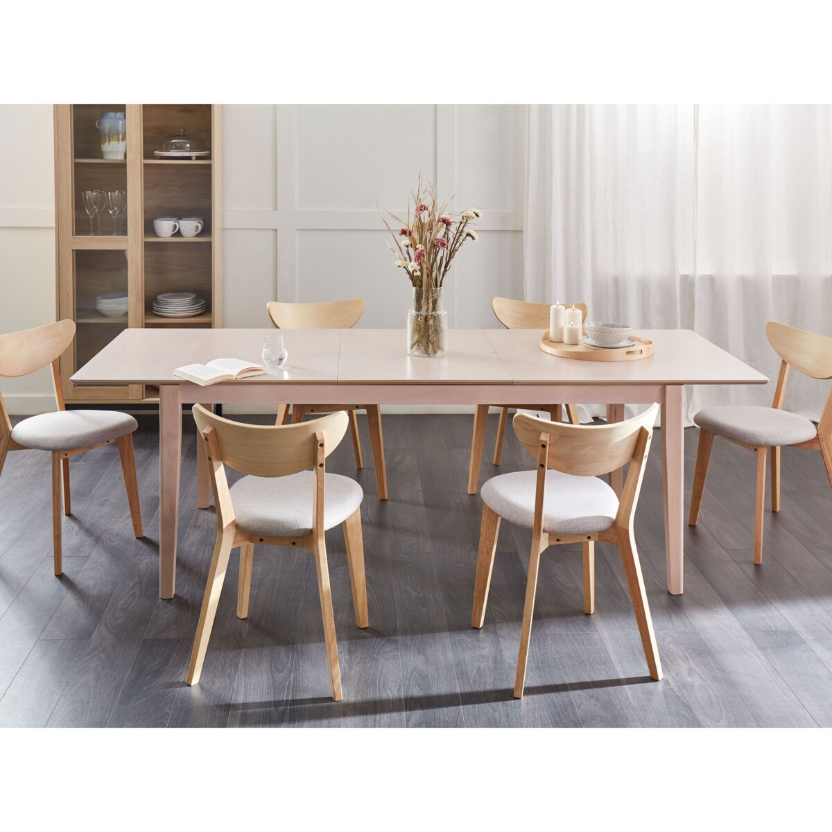 Stół do jadalni rozkładany 180/240 x 90 cm jasne drewno CROSBY