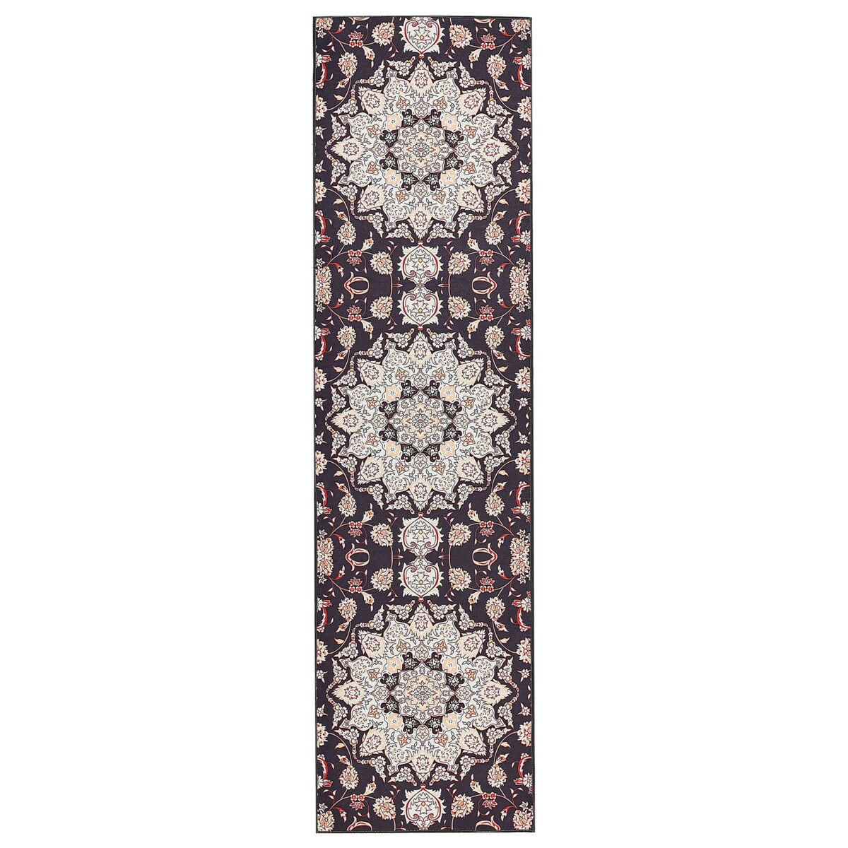 Dywan 80 x 300 cm czarno-beżowy ARITAS