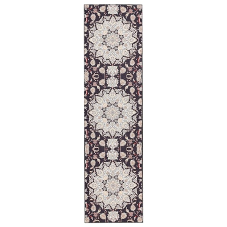 Dywan 80 x 300 cm czarno-beżowy ARITAS
