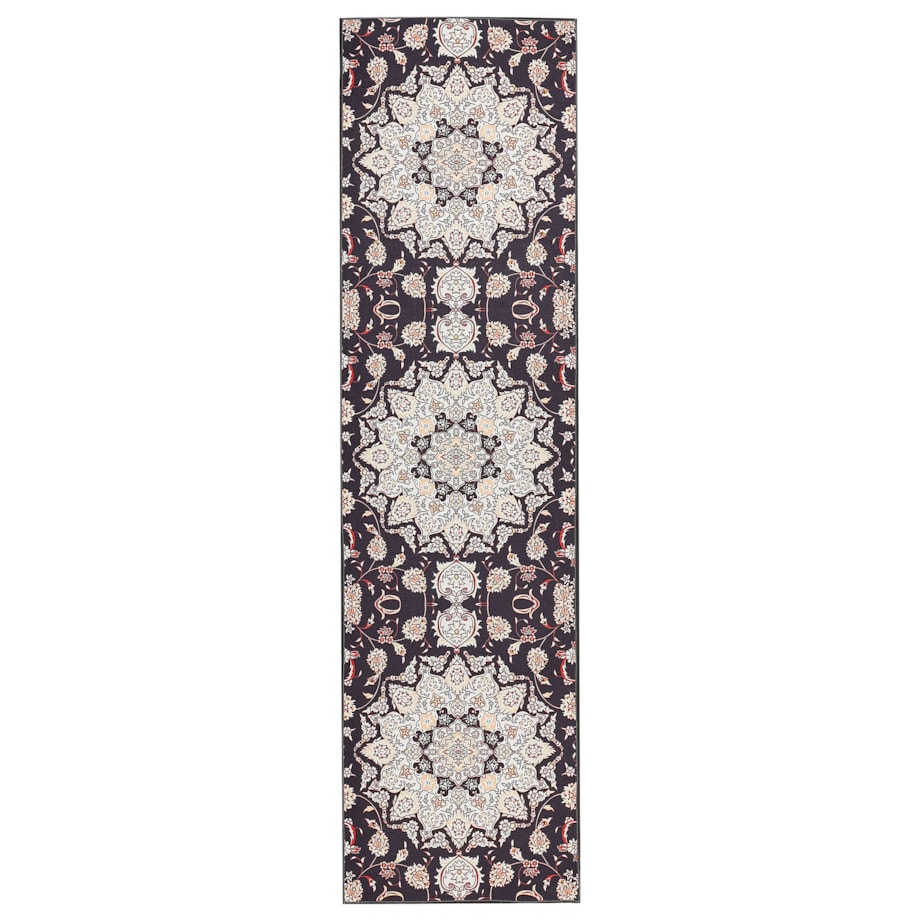 Dywan 80 x 300 cm czarno-beżowy ARITAS