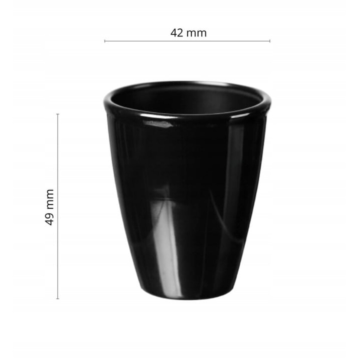 6 x Kieliszek Baryłka 25 ml Czarny Błyszczący