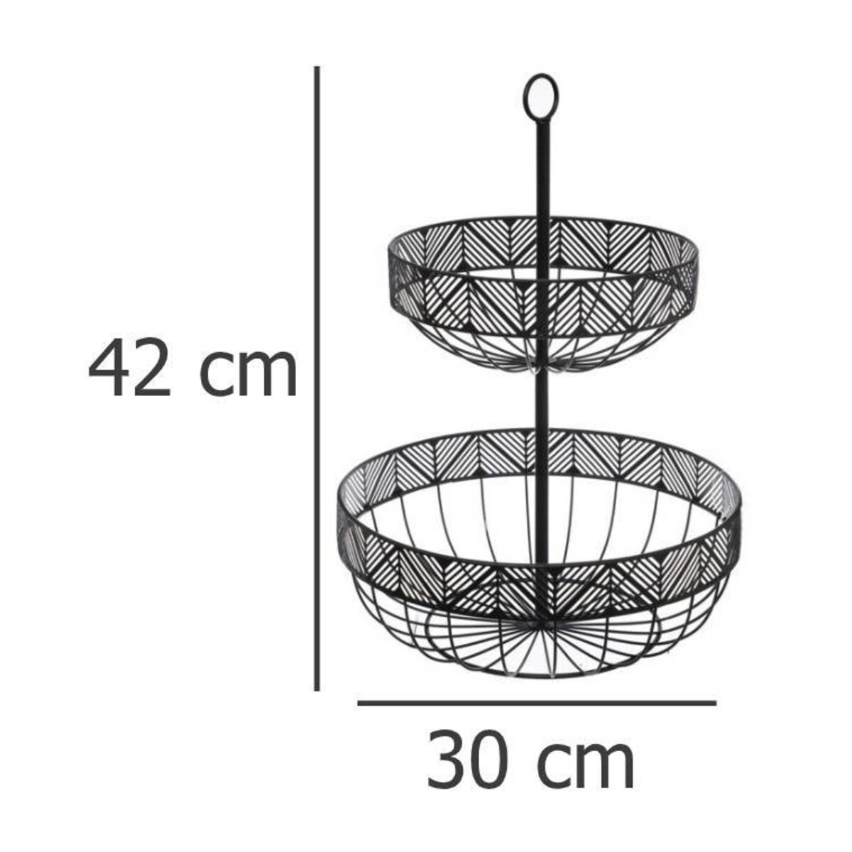 Patera na owoce FRISE, metalowa, 2 poziomy
