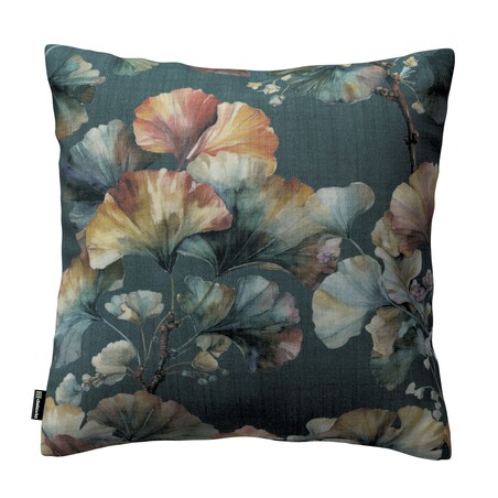 Poszewka Kinga na poduszkę 43x43 liście miłorzębu na granatowym tle