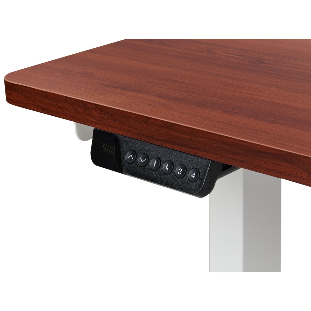 Biurko regulowane Elektryczny Prawostronny Ciemne drewno DESTINES