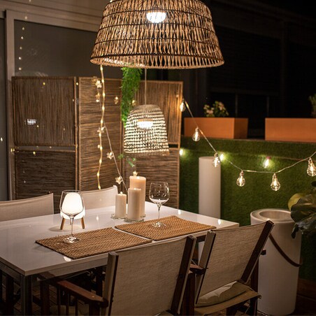 Ażurowa lampa wisząca Amalfi LUMAMA050XXHINW King Home kosz brązowa