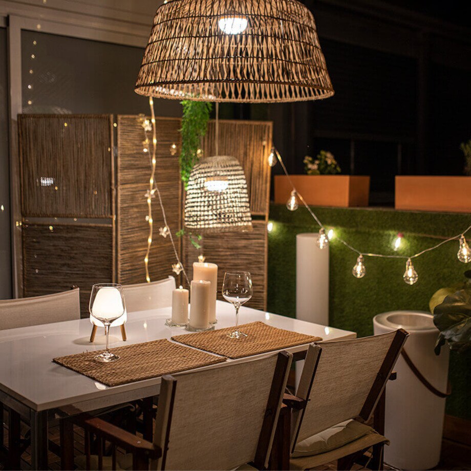 Ażurowa lampa wisząca Amalfi LUMAMA050XXHINW King Home kosz brązowa