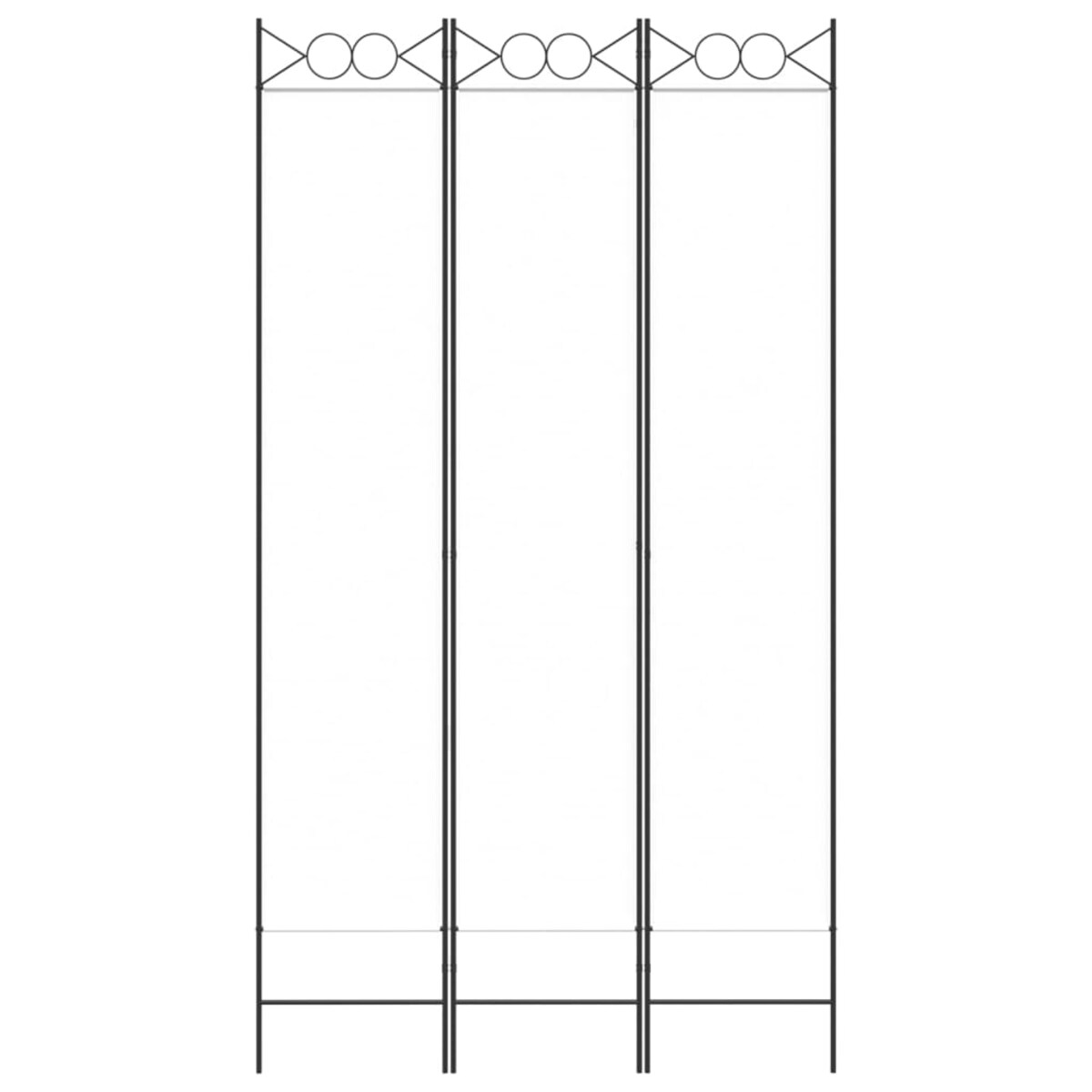 vidaXL Parawan 3-panelowy, biały, 120x220 cm, tkanina