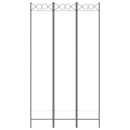 vidaXL Parawan 3-panelowy, biały, 120x220 cm, tkanina