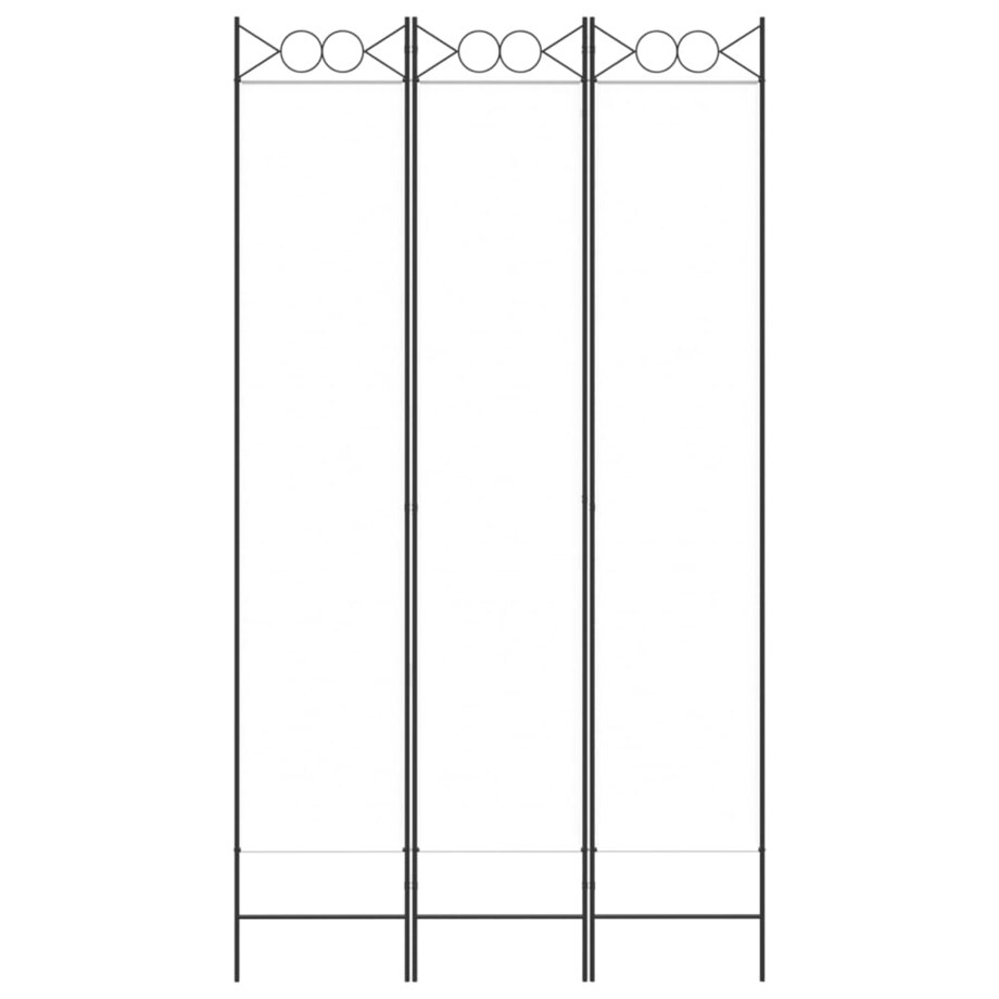 vidaXL Parawan 3-panelowy, biały, 120x220 cm, tkanina