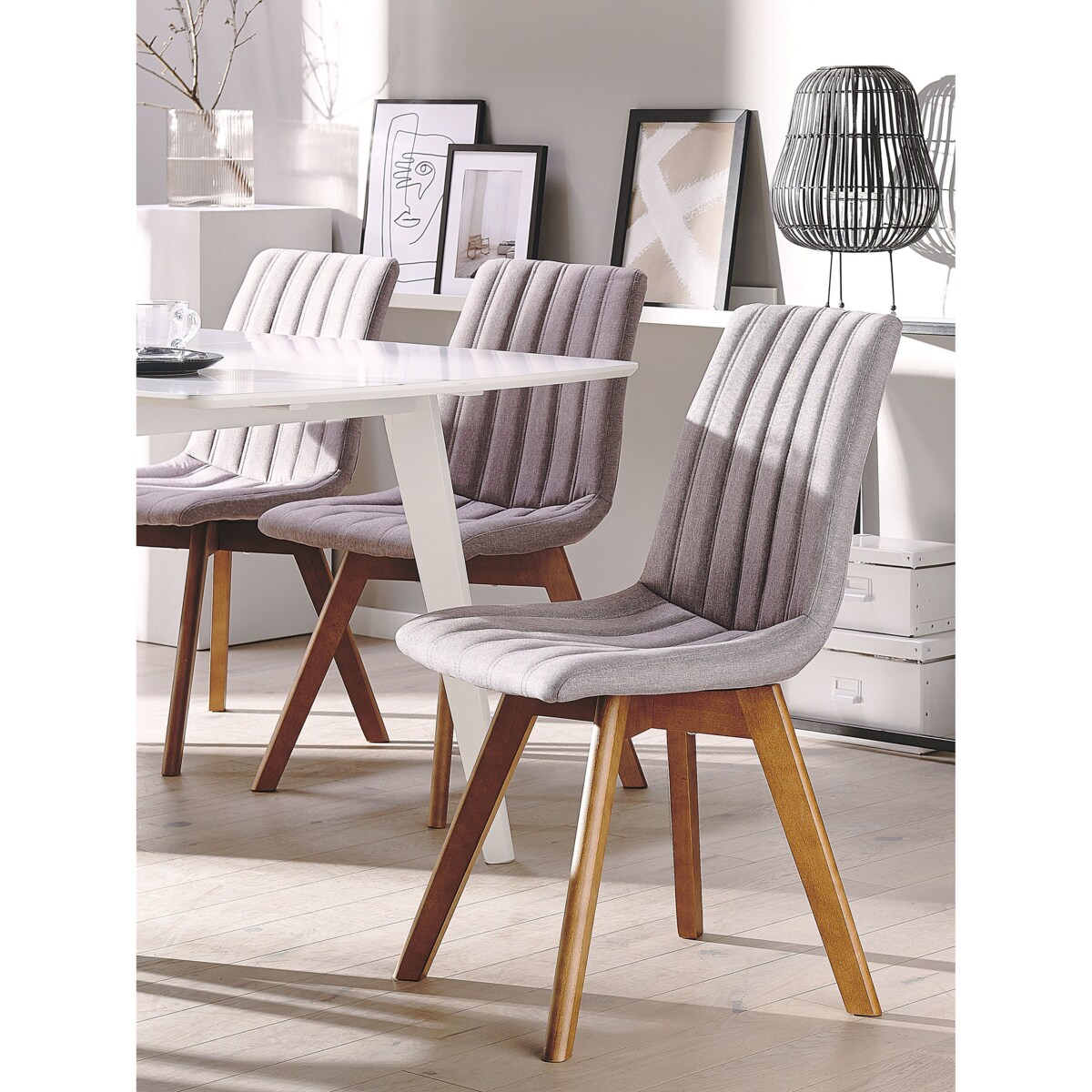 Zestaw 2 krzeseł do jadalni CALGARY Beżowoszary