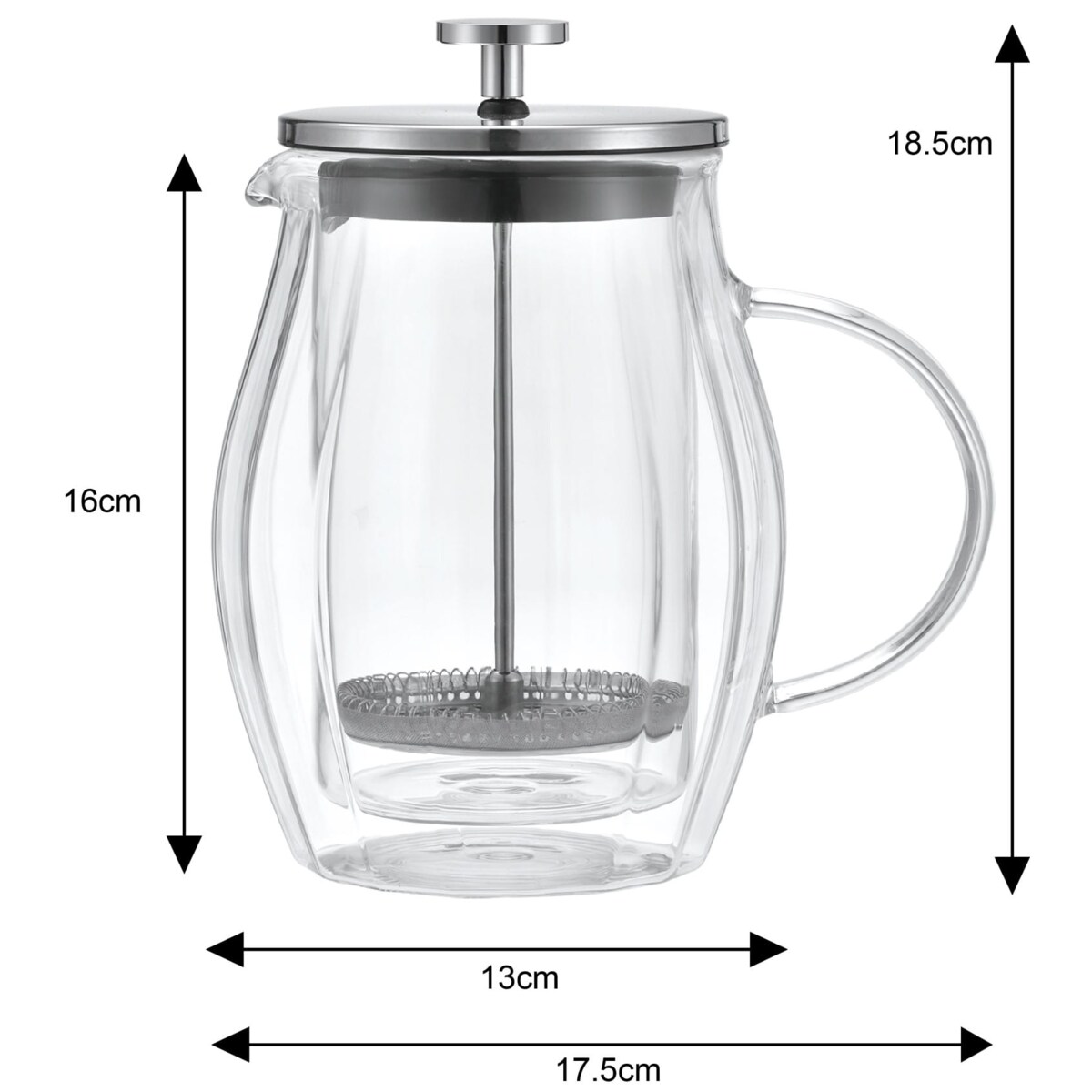 Zaparzacz do kawy herbaty 0.60L French Press srebrny KLAUSBERG