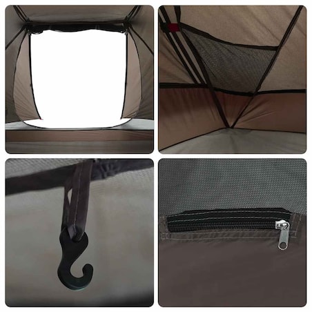 vidaXL Namiot wędkarski, 3-os., brązowy, wodoszczelny