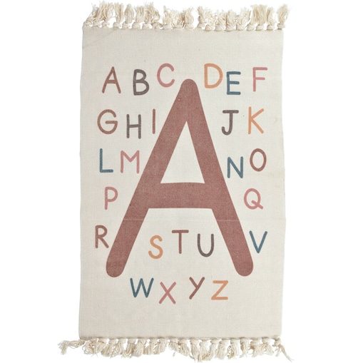 Dywan dziecięcy Literki, numerki, z frędzlami, 60 x 90 cm