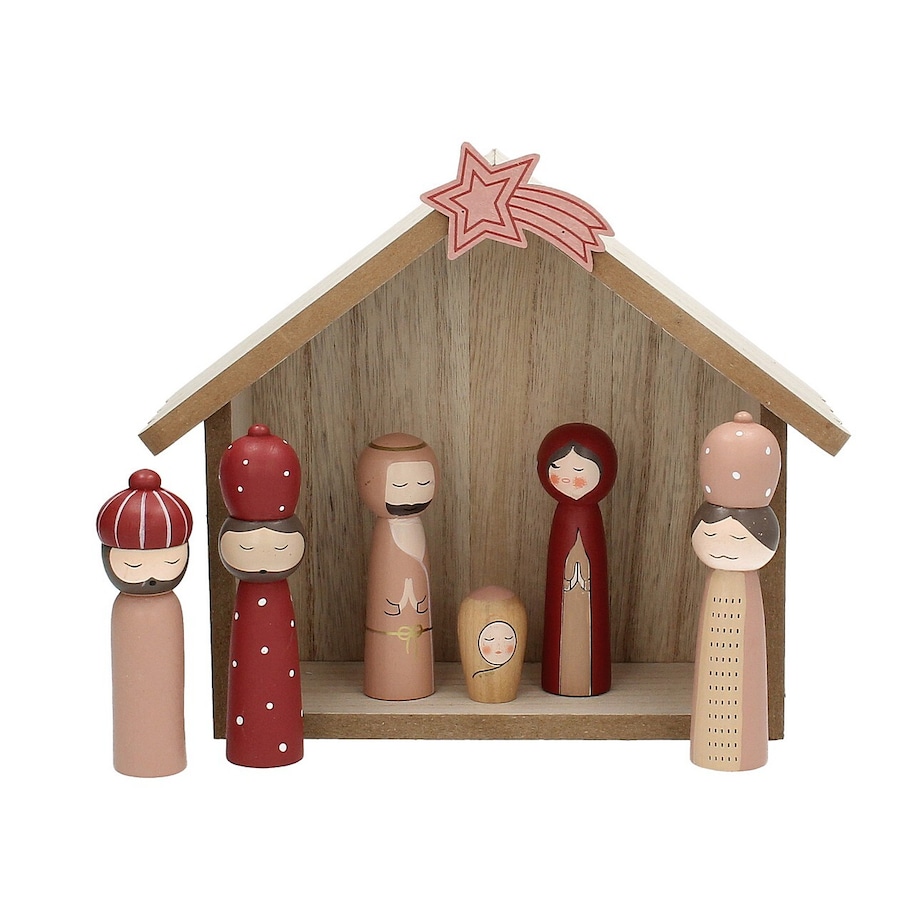 Szopka bożonarodzeniowa Retro 24x9x20 cm boże narodzenie, święta, świąteczne, beżowy, 24x9x20 cm