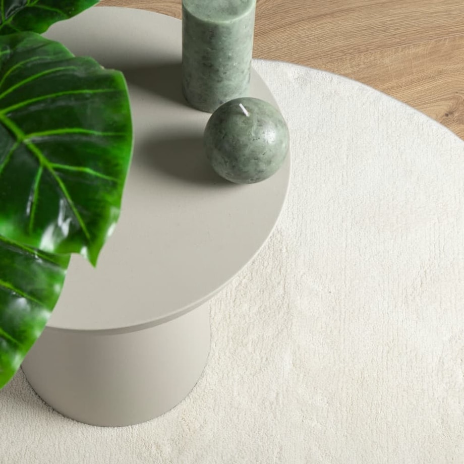 vidaXL Dywan OVIEDO z krótkim włosiem, kremowy, Ø 160 cm