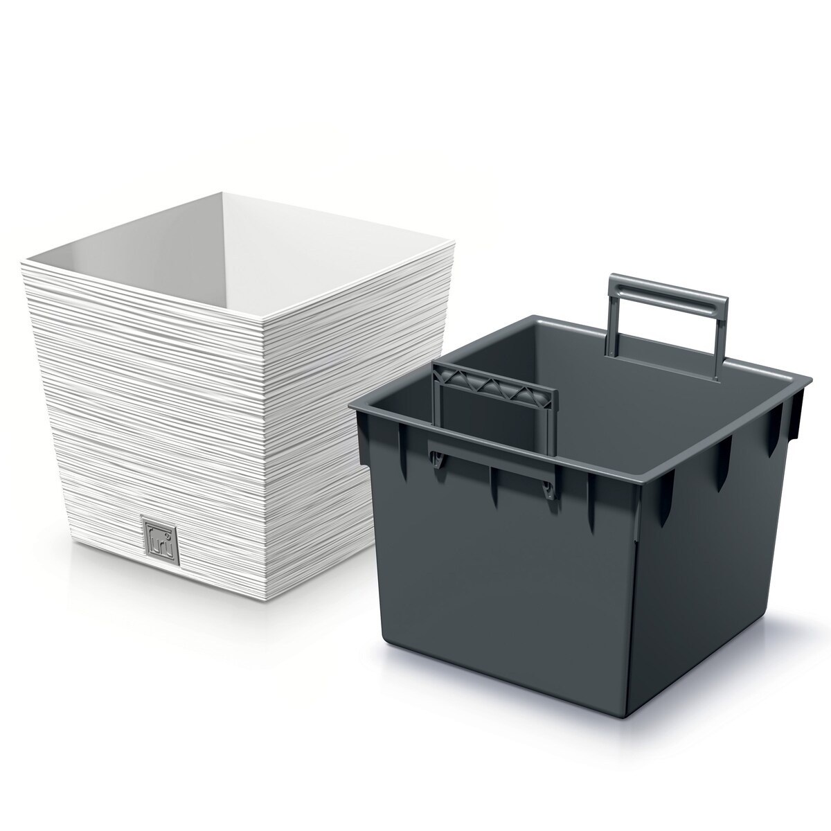 Doniczka Donica Ogrodowa 29,5 Cm Kwadratowa Na Taras Do Ogrodu Domu Biała