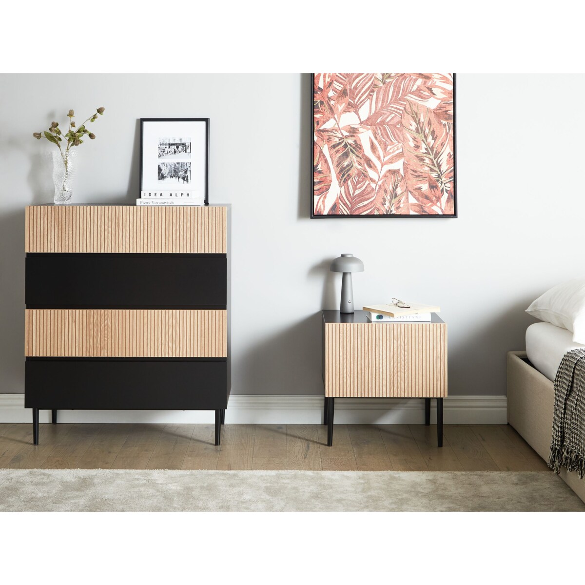 Komoda czarny z brązowym BLYTHE