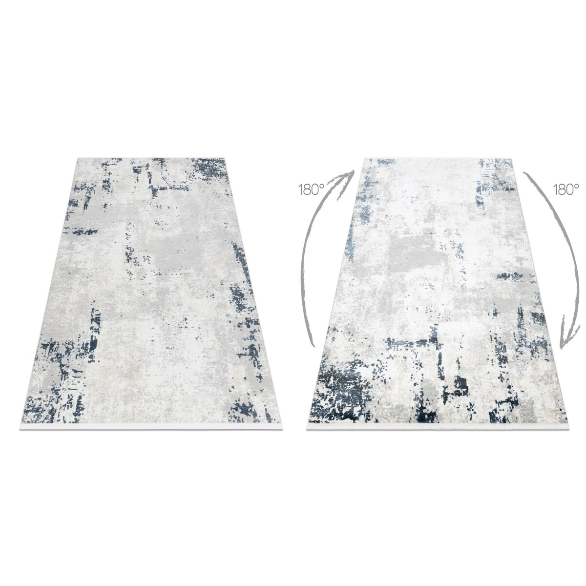 Dywan DUKE 51378 krem / niebieski - Beton, 80x150 cm