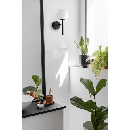 KOP A czarna lampa ścienna / kinkiet z podwyższoną szczelnością IP44