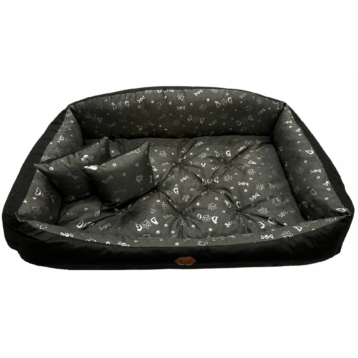 Legowisko Dla Psa Kanapa Posłanie Muszla 75X65 Cm Wodoodporne Poduszki Pikowane Kość Srebrna