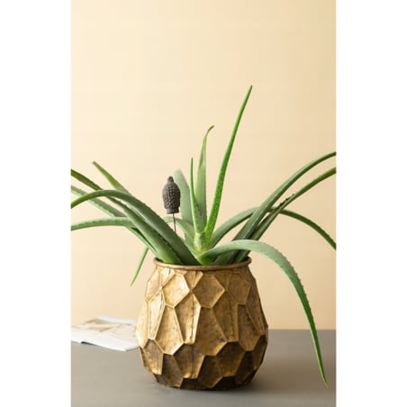 OSŁONKA NA DONICZKĘ INCA metalowa złota śr. 20cm