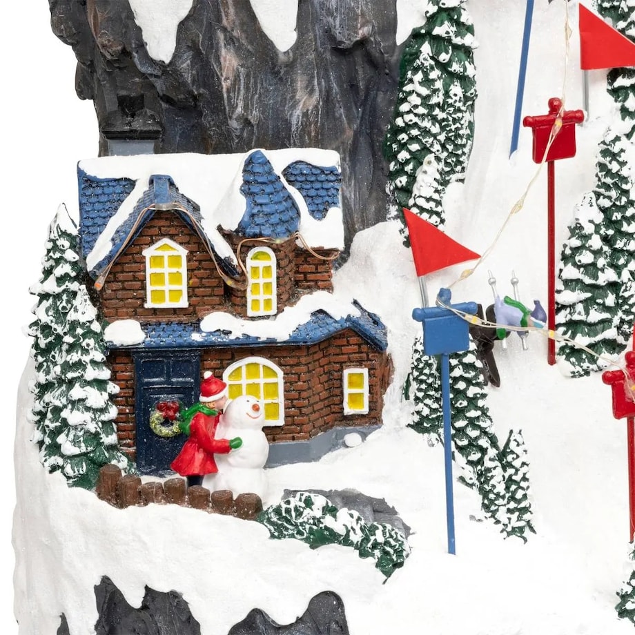 Dekoracja - grająca scenka świąteczna Wioska Zimowa 68x23x17 cm