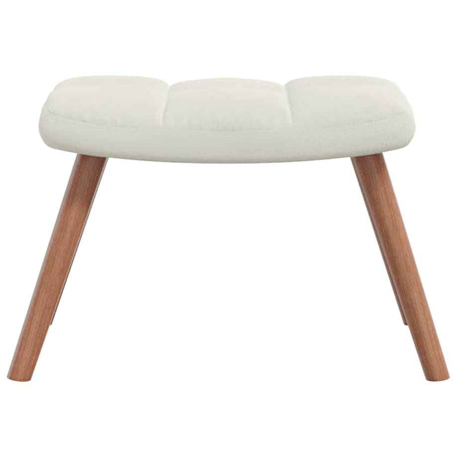 vidaXL Fotel bujany z podnóżkiem, kremowy, tapicerowany aksamitem