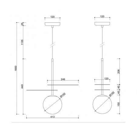 FYLLO A czarna sufitowa lampa wisząca