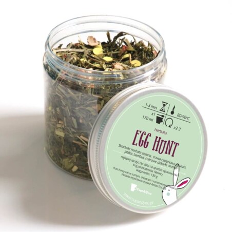 Herbata zielona o smaku EGG HUNT na wielkanoc 130g - prezent upominek na zajączka święta wielkanocne