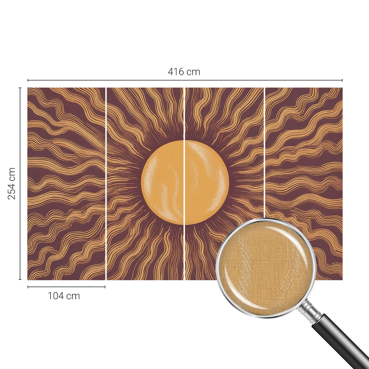 Fototapeta samoprzylepna 416x254 cm - Słoneczne promienie, tapeta ścienna brązowa