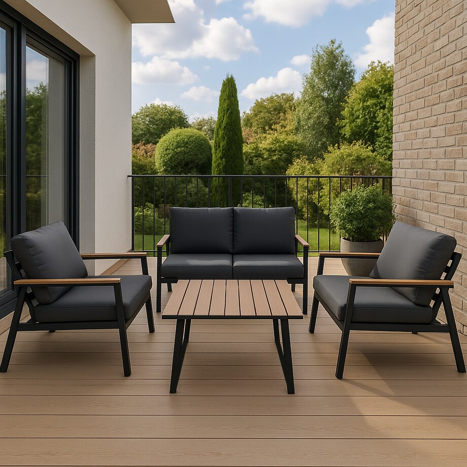 Zestaw Mebli Ogrodowych Komplet 2X Krzesło Sofa Stolik Na Taras Balkon Duży