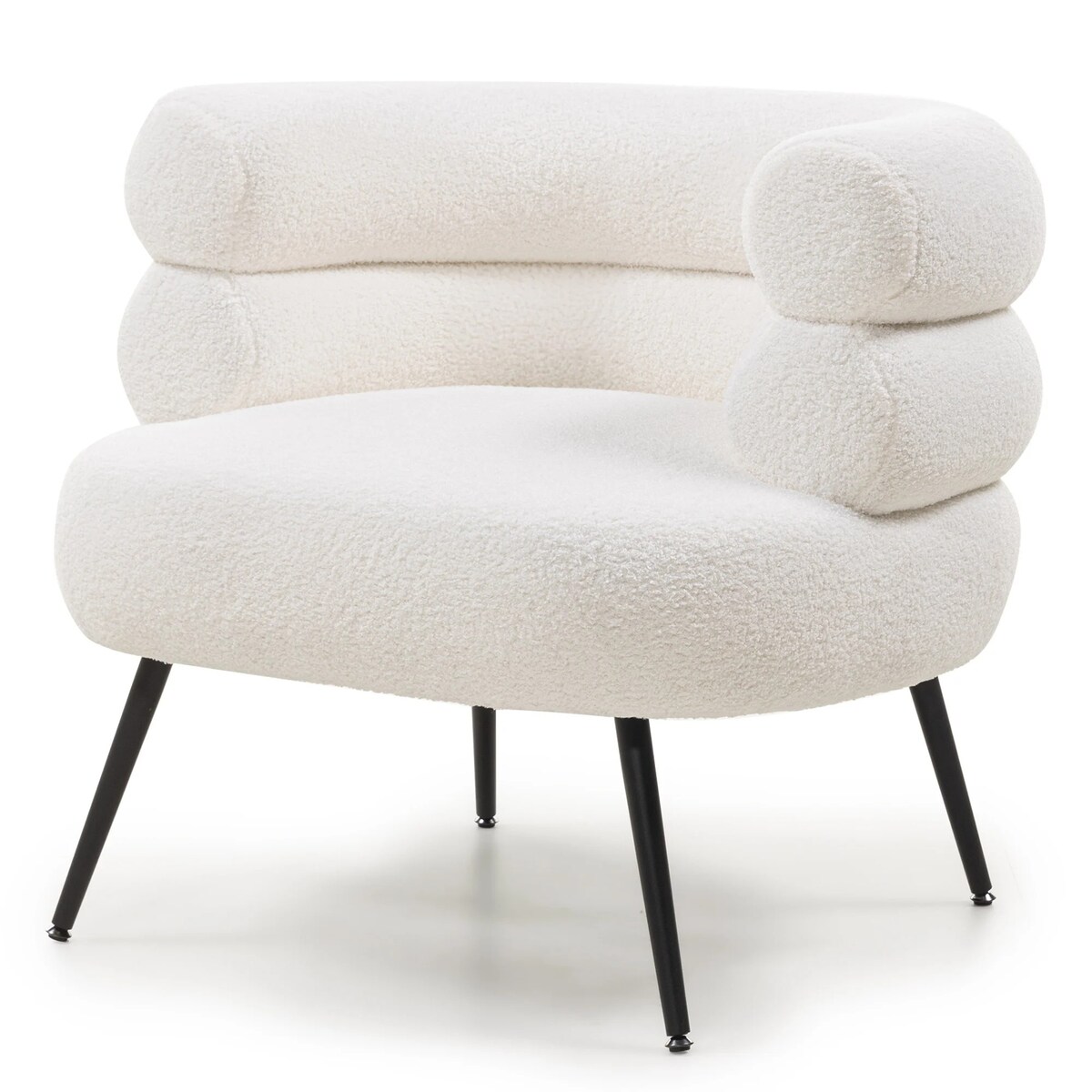 Fotel ecru na metalowych nóżkach Hensa