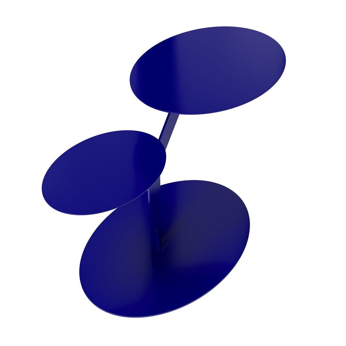 Stolik metalowy dwa blaty, kolor granat szlachetny