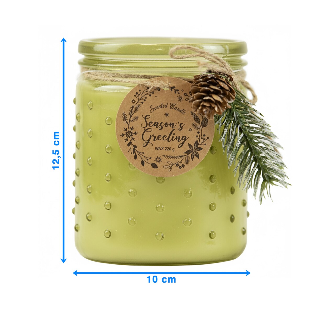 Świeczka Na Boże Narodzenie Dekoracja Ozdoba Świąteczna Limonkowa