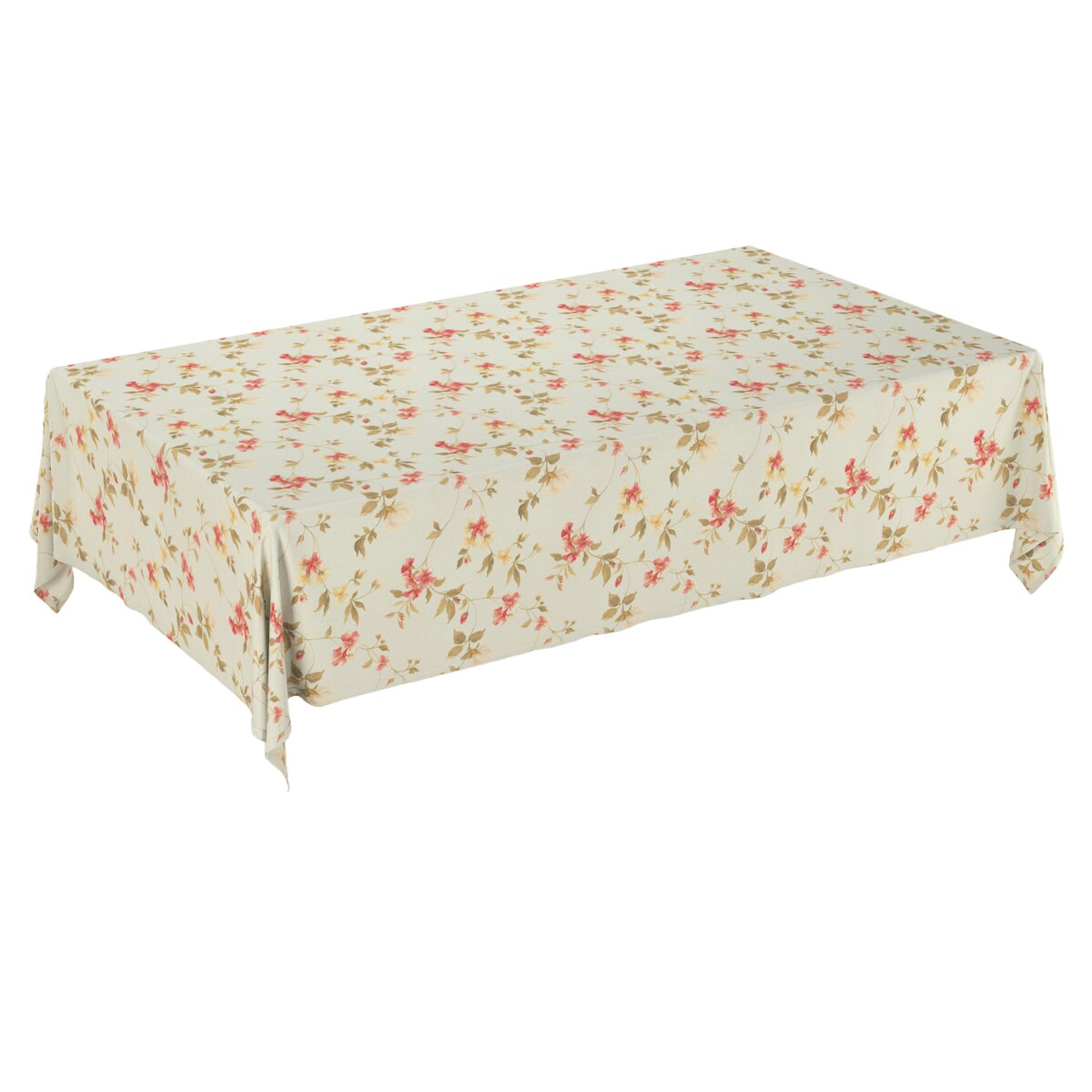 Obrus prostokątny 130 x 160 cm kwiatki na jasno-błękitnym tle