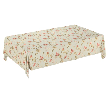 Obrus prostokątny 130 x 160 cm kwiatki na jasno-błękitnym tle