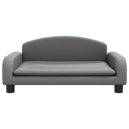 vidaXL Sofa dla dzieci, szara, 70x45x30 cm, sztuczna skóra